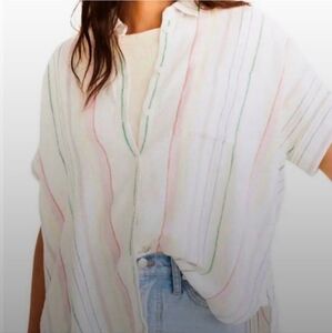 Madewell linen blend button up